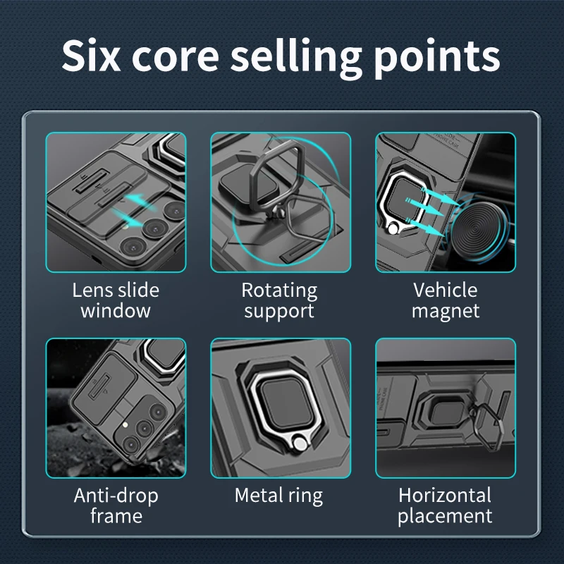 Funda de cámara con lente para Samsung Galaxy S24 Ultra S23 Plus A15 A25 A35 A55 A14 A24 A54 A13 M15 M35 M55 S24 + funda de teléfono a prueba de golpes - imagen 4