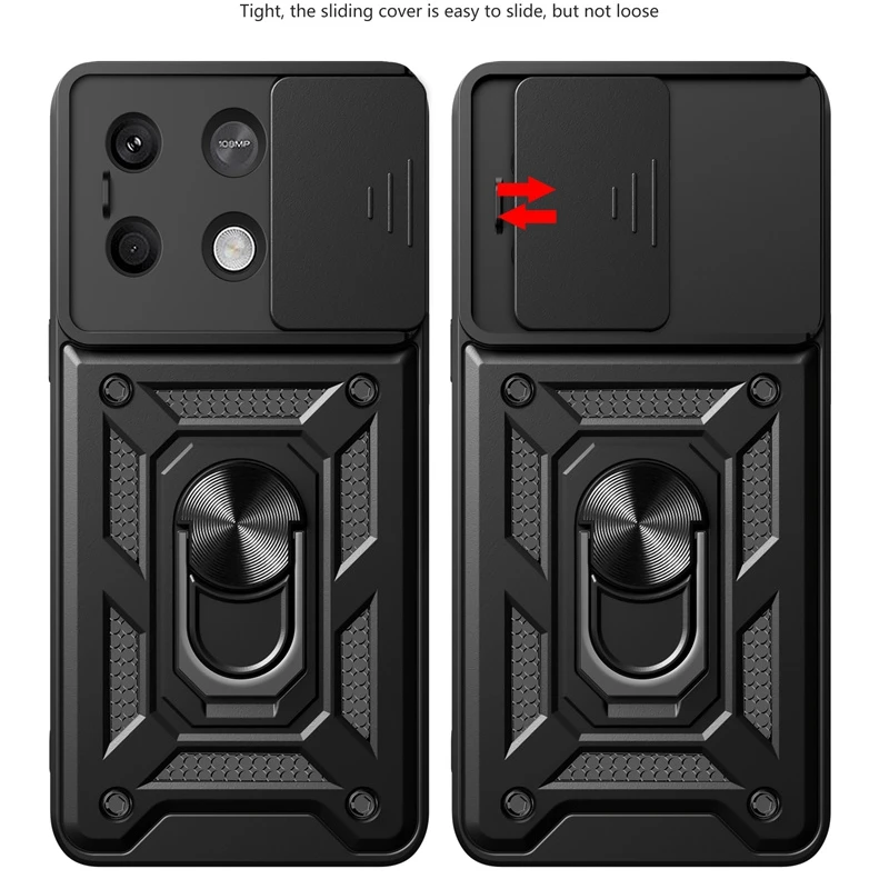 Funda armadura para Xiaomi Poco X6 Pro C65 C40 M6 M5 F5 X5 X4 F4 GT cubierta protección de lente con anillo soporte magnético Coque Fundas - imagen 2