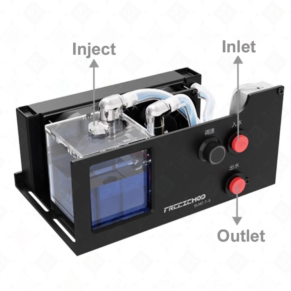 FREEZEMOD-Módulo de refrigeración líquida con ventilador, 4000 velocidades, 160mm, bomba de radiador de aluminio, cabezal de 4m/9m, capacidad de 300ml, SLMZ-T-S de rosca G1/4 MOD - imagen 2