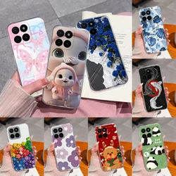 Funda Transparente TPU para Honor X5B Plus – Flores Anticaída