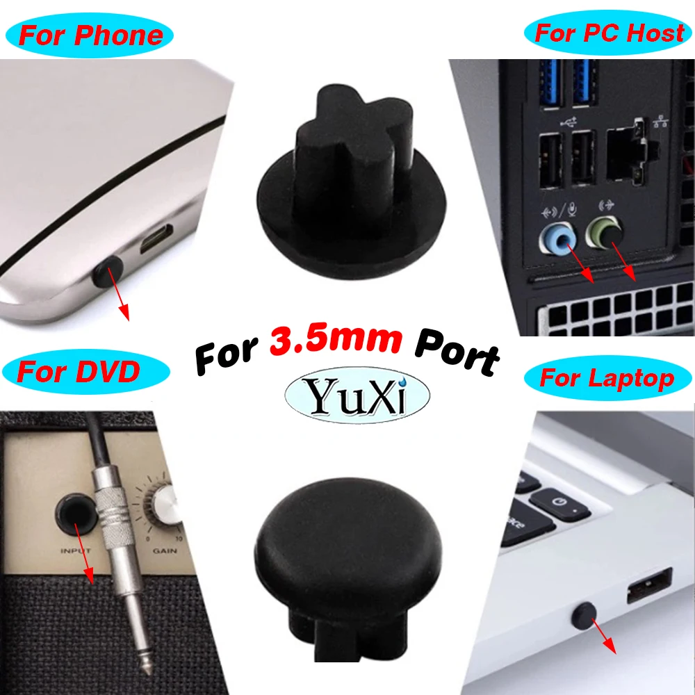 Tapón de silicona para auriculares, 10 piezas, 3,5mm, tapón de interfaz de micrófono de Audio, para teléfono, PC, Audio, antipolvo - imagen 5