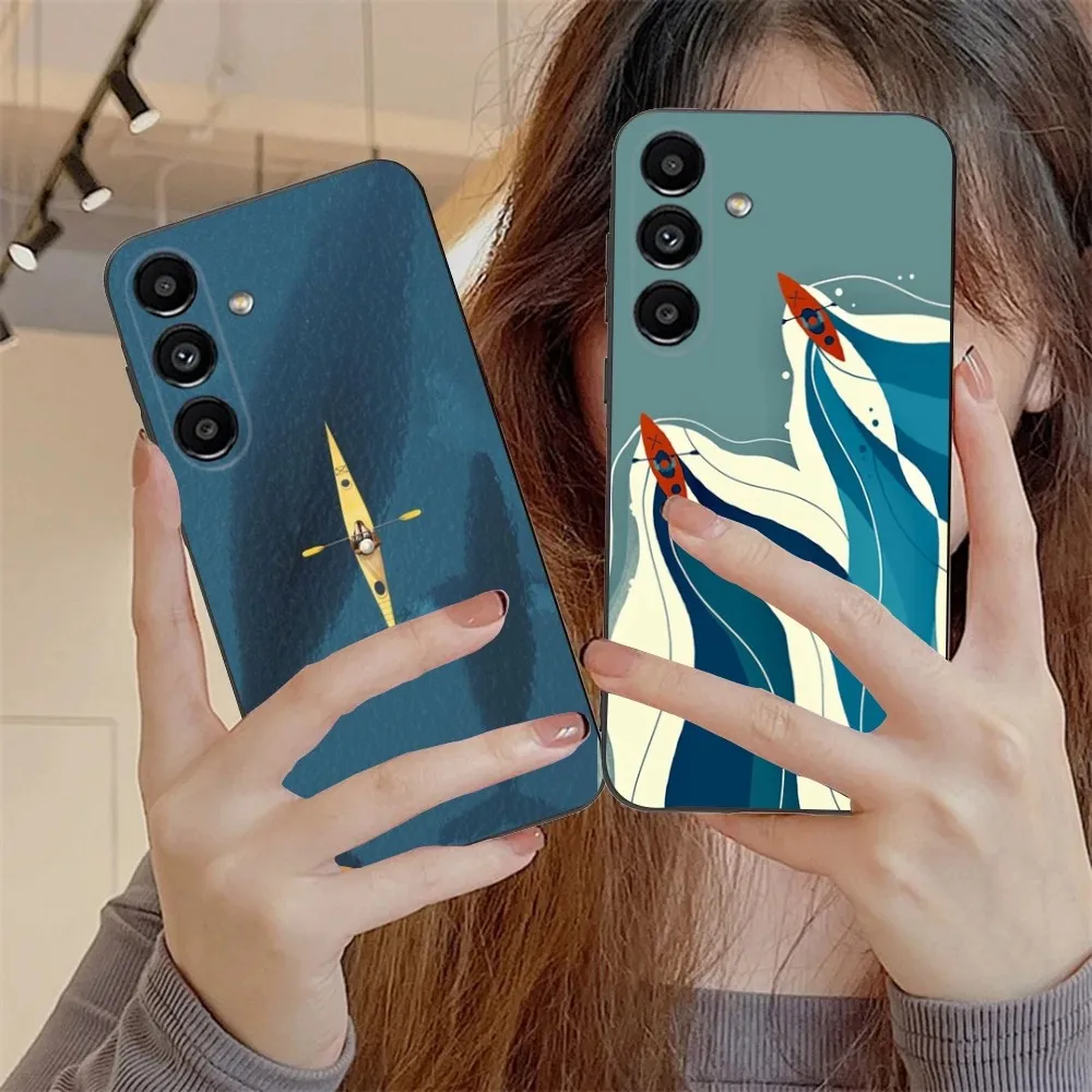 Funda de teléfono para kayak Sprot, cubierta suave negra para Samsung S24,S21,S22,S23,S30,Ultra,S20,Plus,Fe,Lite,Note,10,9,5G