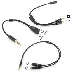 Divisor de auriculares 3,5 mm macho a hembra con micrófono AUX