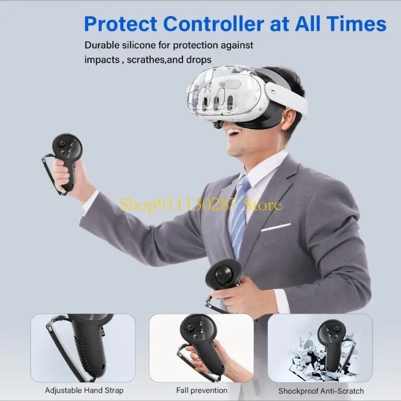 Conjunto J1HC 8pcs Accesorios Vubo cubierta Máscara Marca silicona cubierta agarre para Quest3 - imagen 4