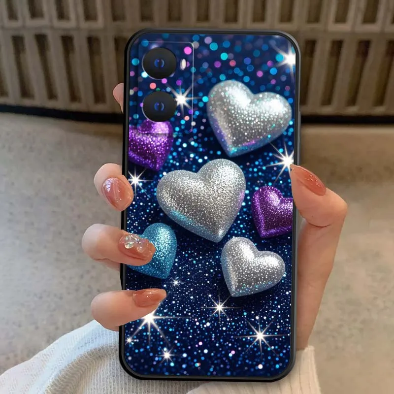 Funda de teléfono con corazón de amor de arte púrpura para OPPO Reno 7 A96 A40 A58 5 6 Realme GT A74 A78 Neo2 A74 A78 Find X5 X3 X7 X8 negro - imagen 2