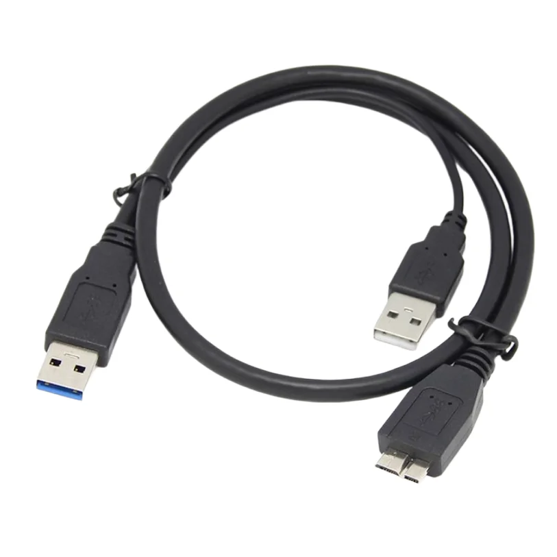 Cable de disco duro externo Micro B USB3.0 tipo c con fuente de alimentación USB dual para pasaporte WD Seagate Samsung M3 Toshiba SONY ADATA - imagen 2