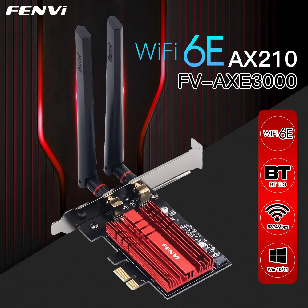 Adaptador de 6 tarjetas Win 5374, WiFi 6E AX210 FV-AXE3000, 5,3 Mbps, para Bluetooth 2,4, 10/11G/5Ghz/6Ghz, 802.11AX