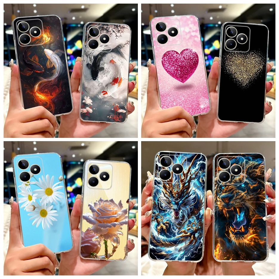 Para Realme Note 50 funda RealmeC51 C 53 funda pintada de lujo funda de teléfono de silicona suave para Realme C53 C 51 Note50 RealmeC53 Fundas