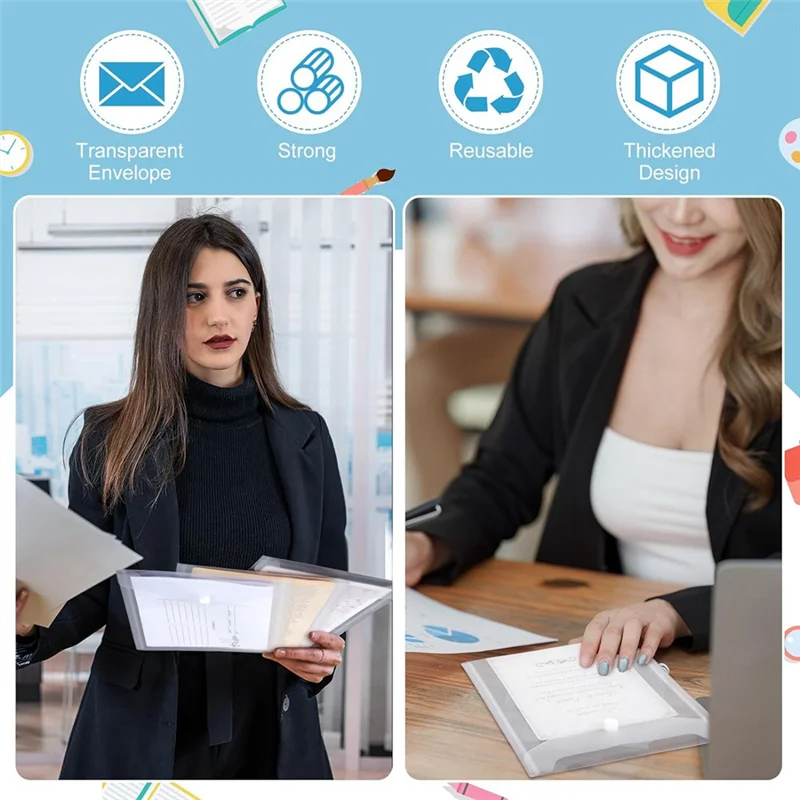 Superior 50 Uds pegatina carpeta de almacenamiento de fotos bolsa de sobre transparente para la escuela hogar Oficina 7,08X9,44 pulgadas - imagen 2