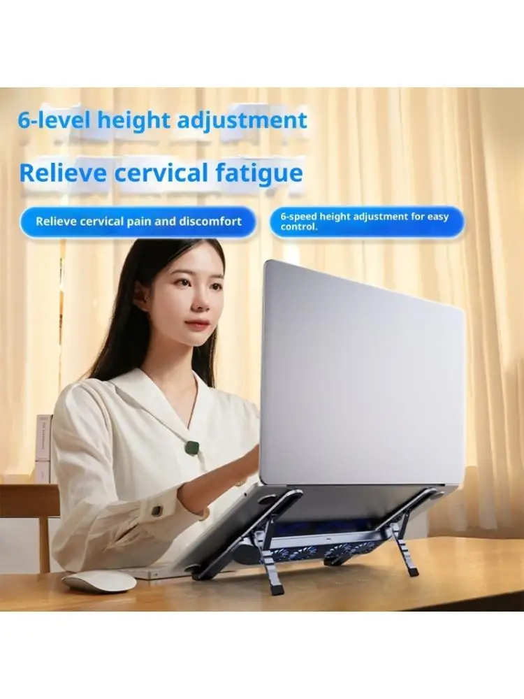 Y1UB soporte refrigeración ajustable para ordenador portátil, almohadilla ventilador aluminio plegable para tabletas,