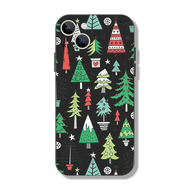 Funda navideña dibujada a mano para iPhone 16Pro 17 15 14 13 12 11 Pro Max XR SE 7 8 funda suave a prueba de golpes - imagen 4