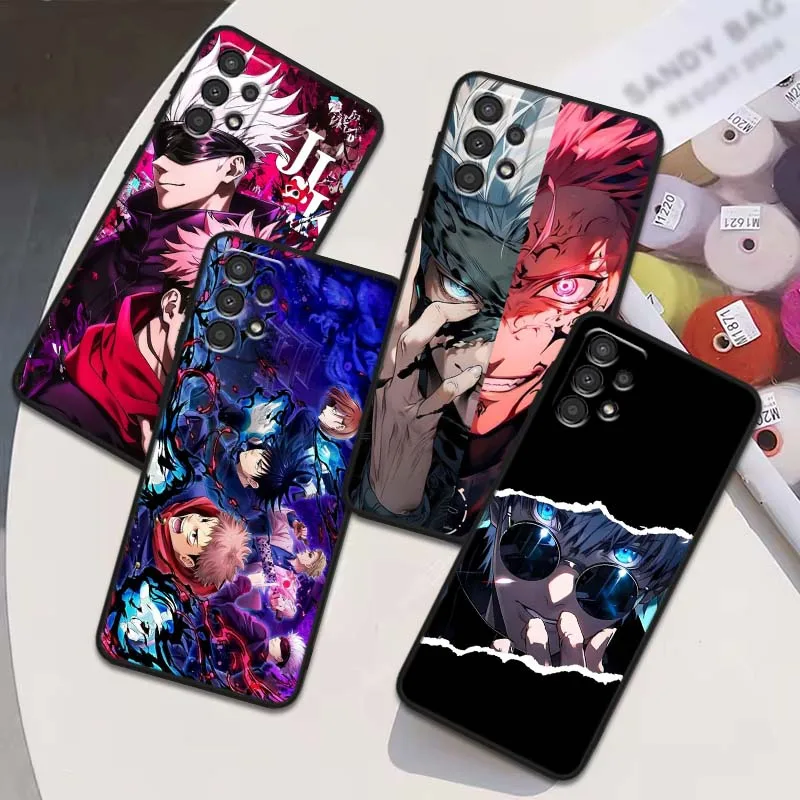 Gojou Satoru Art Cover para Samsung Galaxy A54 A55 A56 A70 A71 A72 A73 J4 J6 M02 M11 M12 5G funda de teléfono negra
