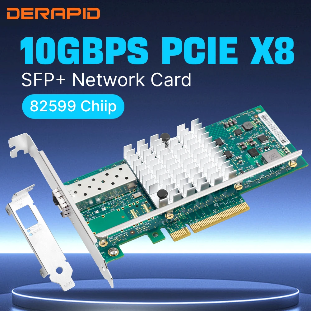 FENVI 10G Intel 82599 Chip Adaptador de red Ethernet de puerto único X520-DA1 excluido el módulo de fibra óptica 10G para ventana/Linux