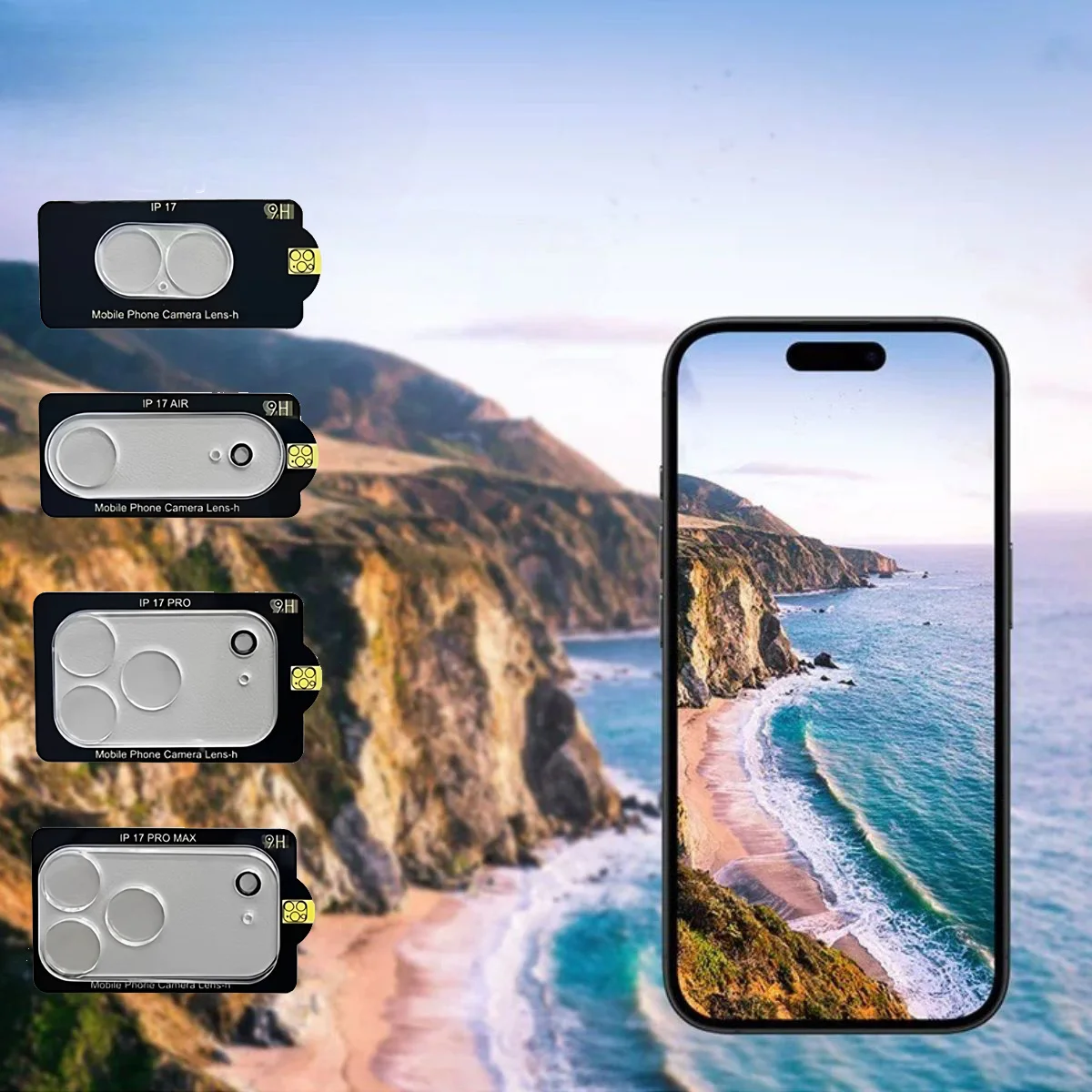 3 uds HD cristal de lente de cámara transparente para iPhone 17 Pro max 17 Air 17Pro cubierta de lente trasera tapa protectora de vidrio - imagen 3