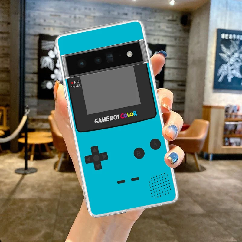 Gameboy-funda de teléfono para Google Pixel 8 7 6 Pro, carcasa suave de TPU para Pixel 6A 5 4 5A 4A 3A XL 5G, cubierta transparente a prueba de golpes - imagen 2