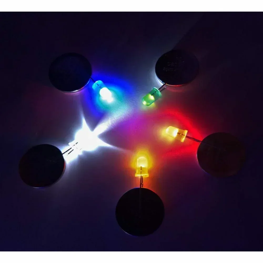 Diodo LED 3,2 V 10mm diodos LED emisores de luz iluminación individual blanco rojo verde azul amarillo para bombillas electrónicas Diy - imagen 3