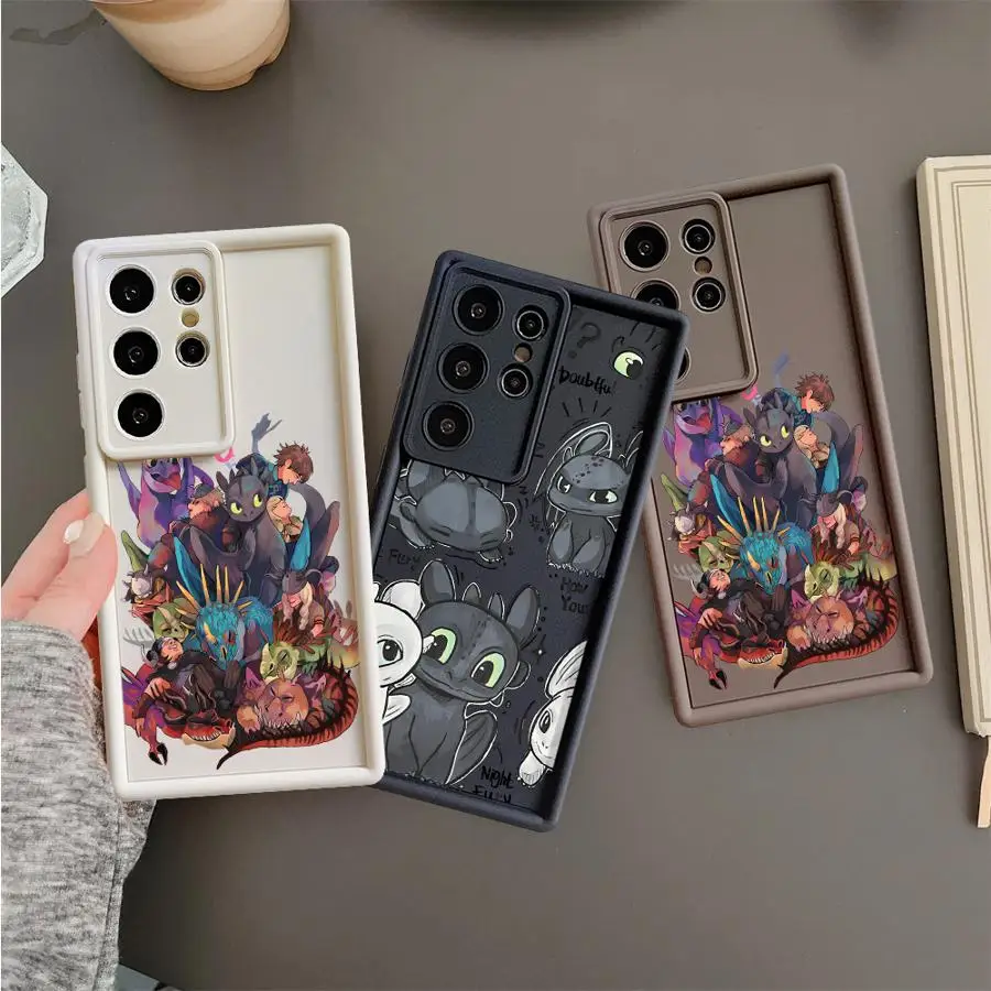 Funda suave con bonito dragón de dibujos animados para Samsung Galaxy S21 S20 S25 Ultra S25 Note 20 Ultra S23 Plus S23 S24 S24 FE S22 - imagen 2