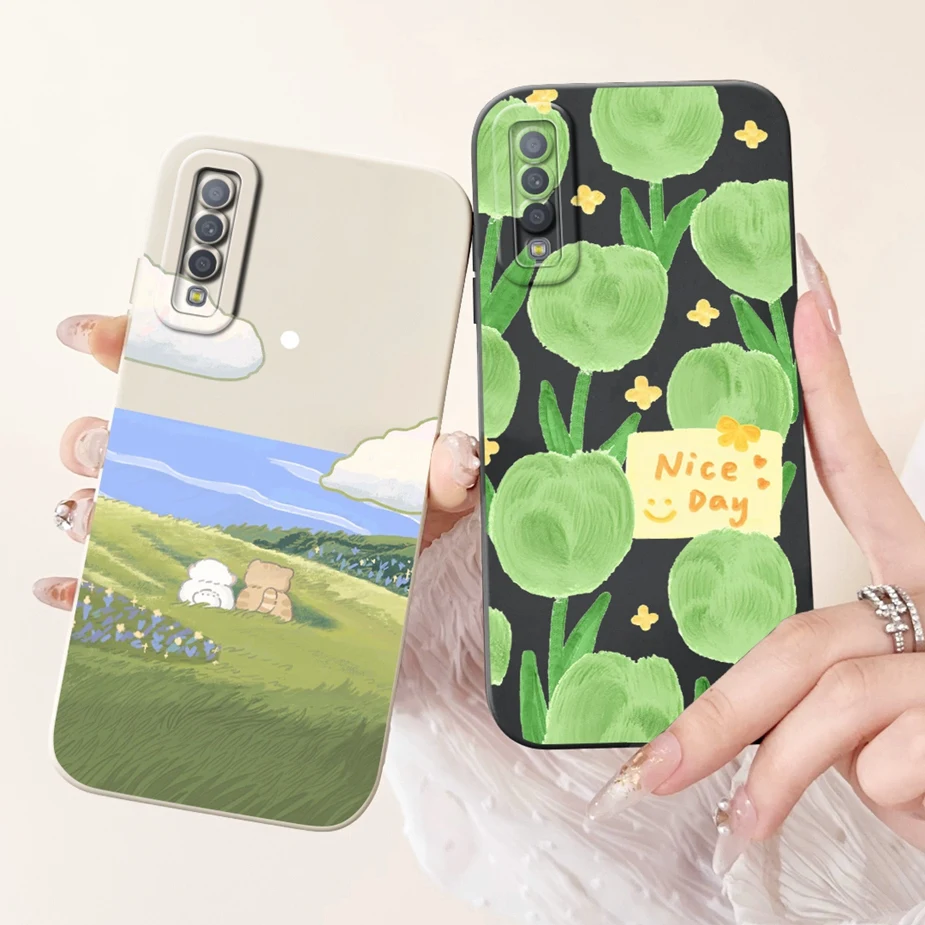 Funda para Samsung Galaxy A7 2018, carcasa de silicona blanda pintada con caramelo, a la moda, para A7 2018, 6,0 pulgadas, parachoques - imagen 5