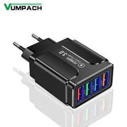 Cargador Rápido 4 Puertos USB 3.0 – Compatible Samsung Xiaomi Huawei