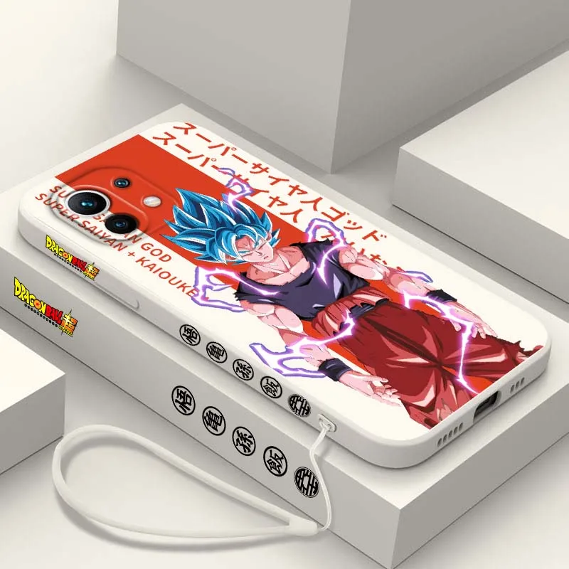 Moda d-dragon Ball Saiyan para Xiaomi Mi 17 15 14 13 12 11 9 13T 12T Lite Pro Max 5G cubierta de la caja del teléfono de cuerda izquierda líquida - imagen 5
