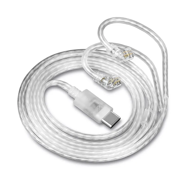 Cable de auriculares KZ tipo c Cables de 2 pines OFC Cable de actualización Chapado en plata flujo único 14 hebras Ues para EDXPRO ZS10PRO2 PRX