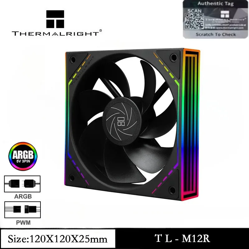 Thermalright TL-M12R 1/3/5 Uds 120mm ARGB CPU ventilador con cubierta invertida con velocidad de 1500RPM refrigeración de computadora ventilador de CPU silencioso