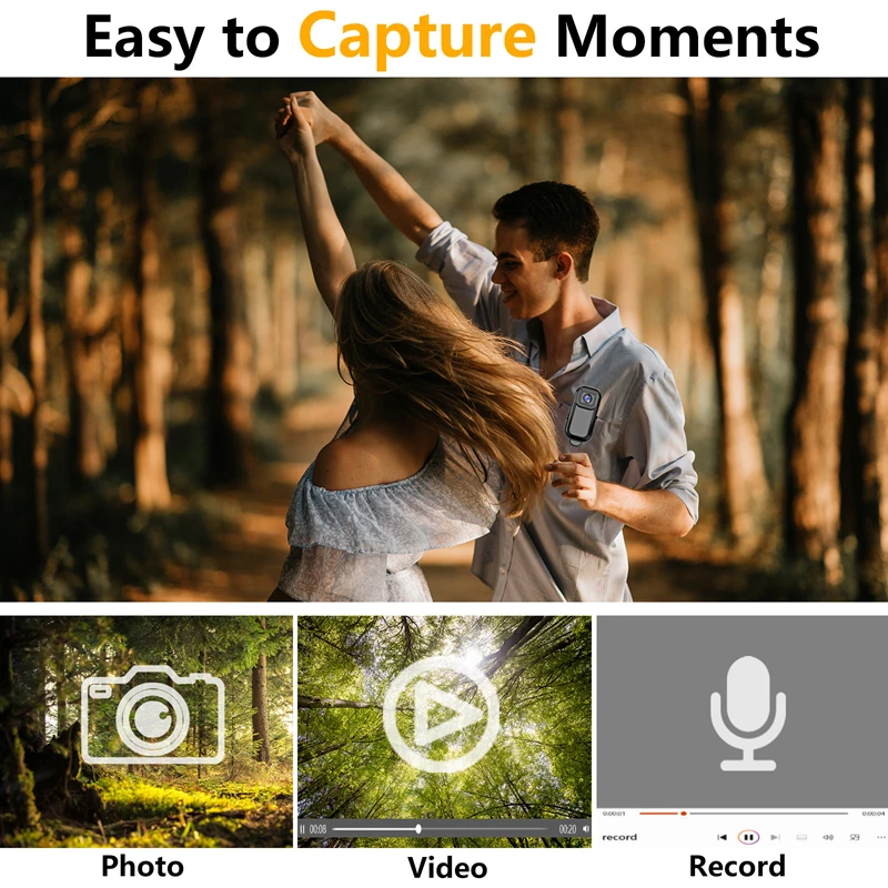 WIFI HD 1080P HD botón de pulgar al aire libre grabadora deportiva portátil cámara de rotación de 140 grados y grabadora Cideo nuevo 2025 - imagen 4