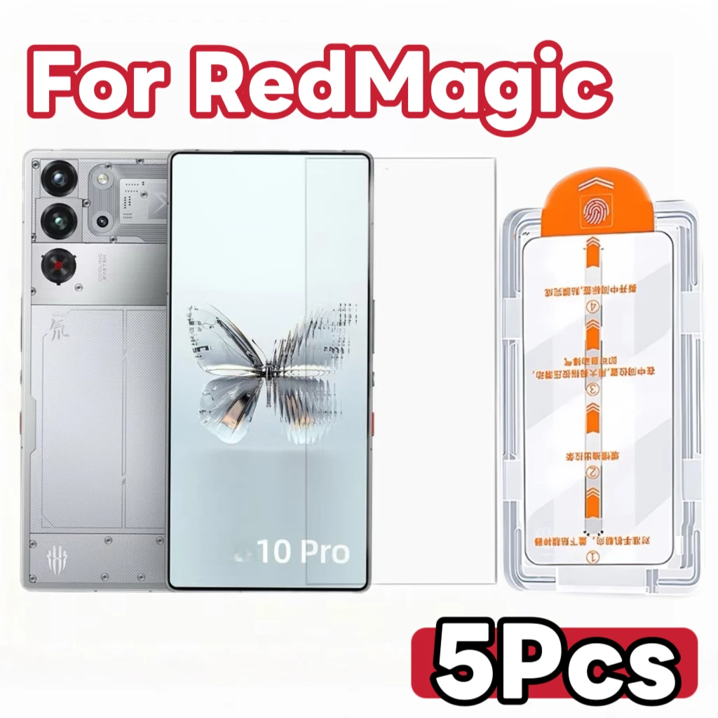 5 uds aplicable a Red Magic 10Pro película templada móvil a prueba de explosiones 10Pro + película protectora HD - imagen 2