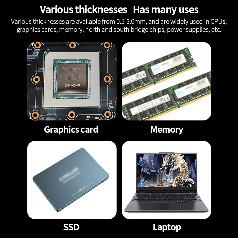 Teucer TP400 14,8 W/mk disipación de calor almohadilla de grasa térmica de silicona de alta calidad CPU/GPU tarjeta gráfica refrigeración por agua 120x120mm - imagen 5