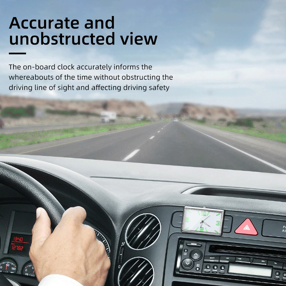 Reloj electrónico de cuarzo con ventilación de aire acondicionado para coche, reloj cuadrado Vertical para coche, reloj electrónico luminoso para coche - imagen 4