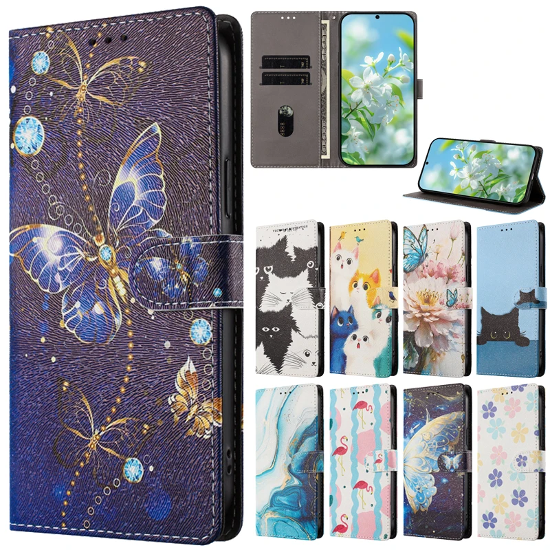 Para Funda Oppo Find X9 Pro Funda con tapa tipo billetera Funda de teléfono para OPPO Find X9 Pro Funda FindX9 X 9 dibujos animados lindo gato Animal - imagen 2