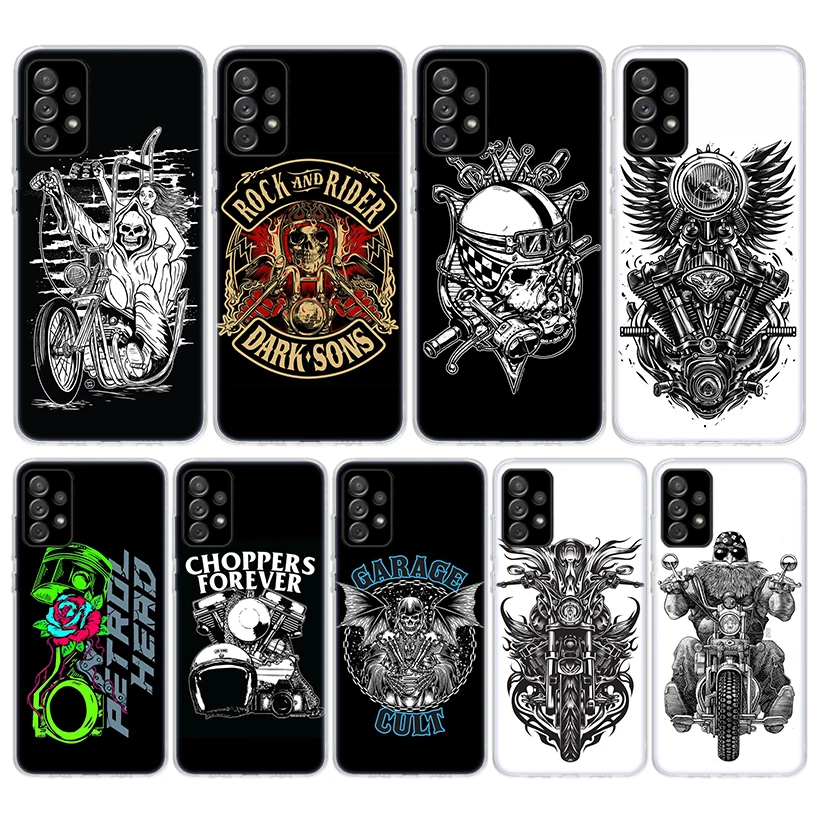 Funda de teléfono de silicona para motocicleta Samsung Galaxy A52 A51 A50S A42 A32 A22 A12 A02S A30S A20S A10S A41 A31 A21S A40 A30 A70