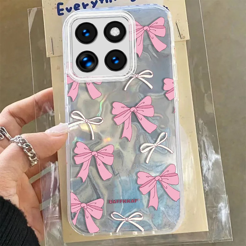 Funda de lunares con lazo a la moda para Honor X8B X7A X7 X7B X6B 4G X6A Retro amor corazón ondulado flor brillante fundas de teléfono de dibujos animados - imagen 3
