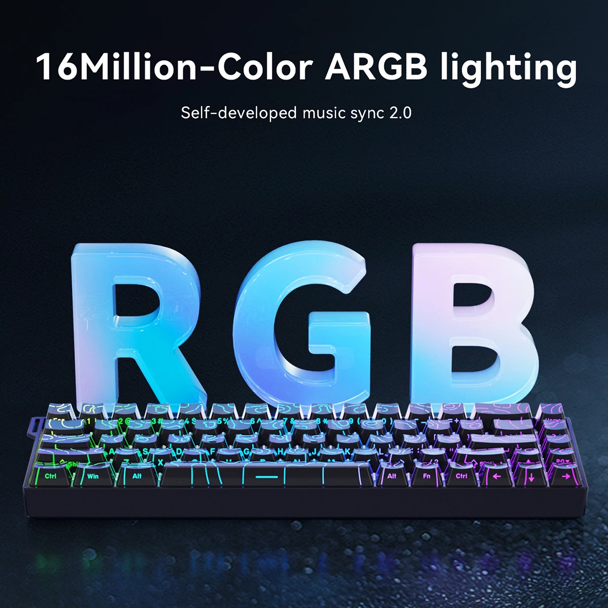 AJAZZ AK680 V2 teclado para juegos con interruptor magnético RGB 8000Hz tasa de orolling 0,01mm teclado mecánico con cable de disparo rápido - imagen 4