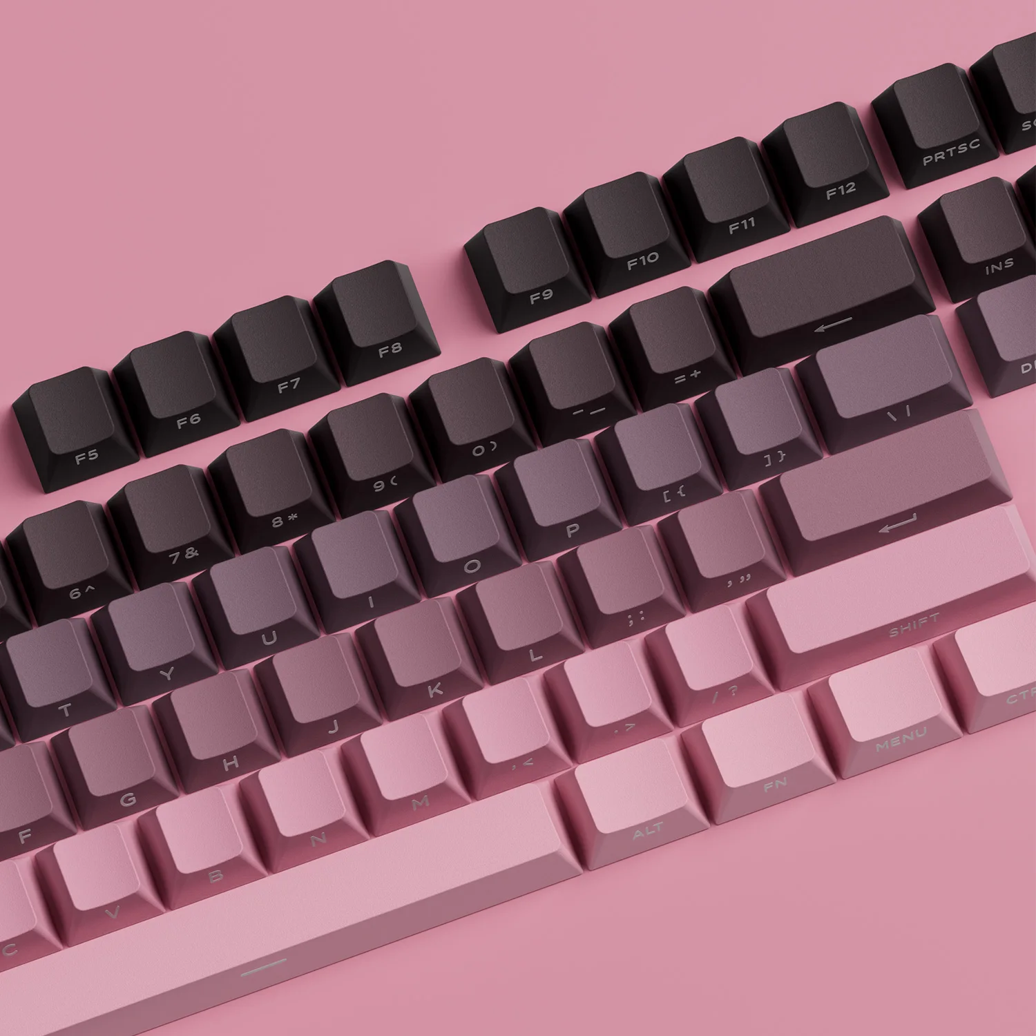 Conjunto de teclas con gradiente lateral impreso con perfil de cereza, PBT, teclas de 136 de doble disparo para interruptores MX, Teclado mecánico para jugadores - imagen 3