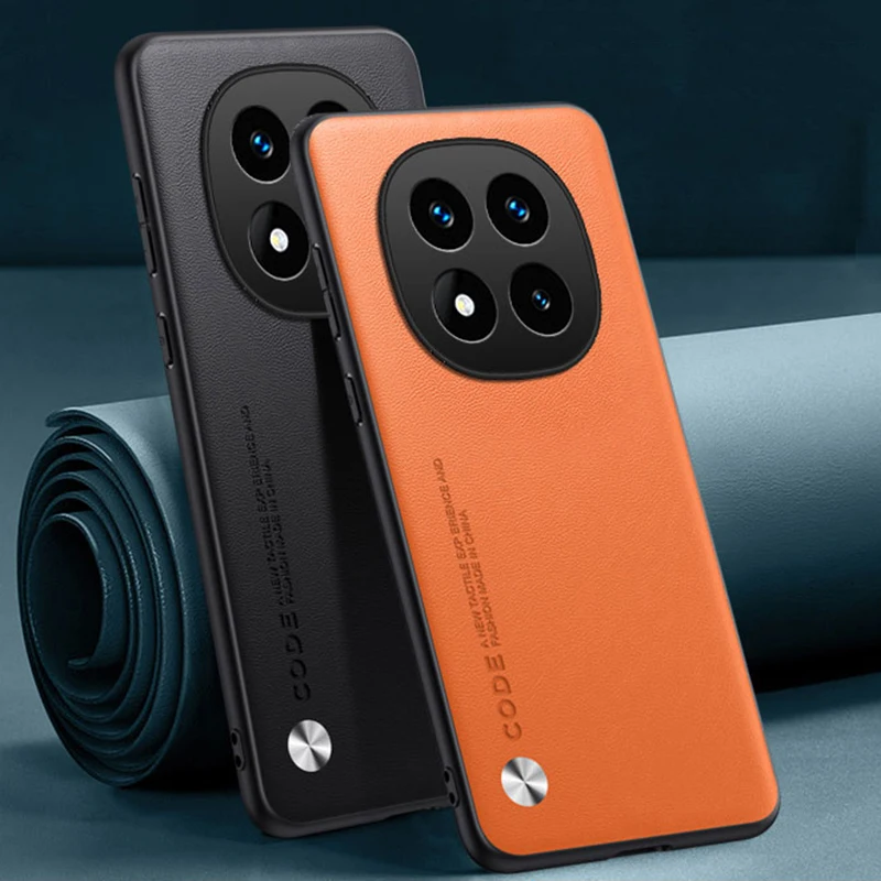 Funda de cuero PU de lujo para Xiaomi Poco X7 PocoX7, funda trasera de silicona mate, funda de teléfono de protección completa para Redmi Note 14 Pro 5G - imagen 2