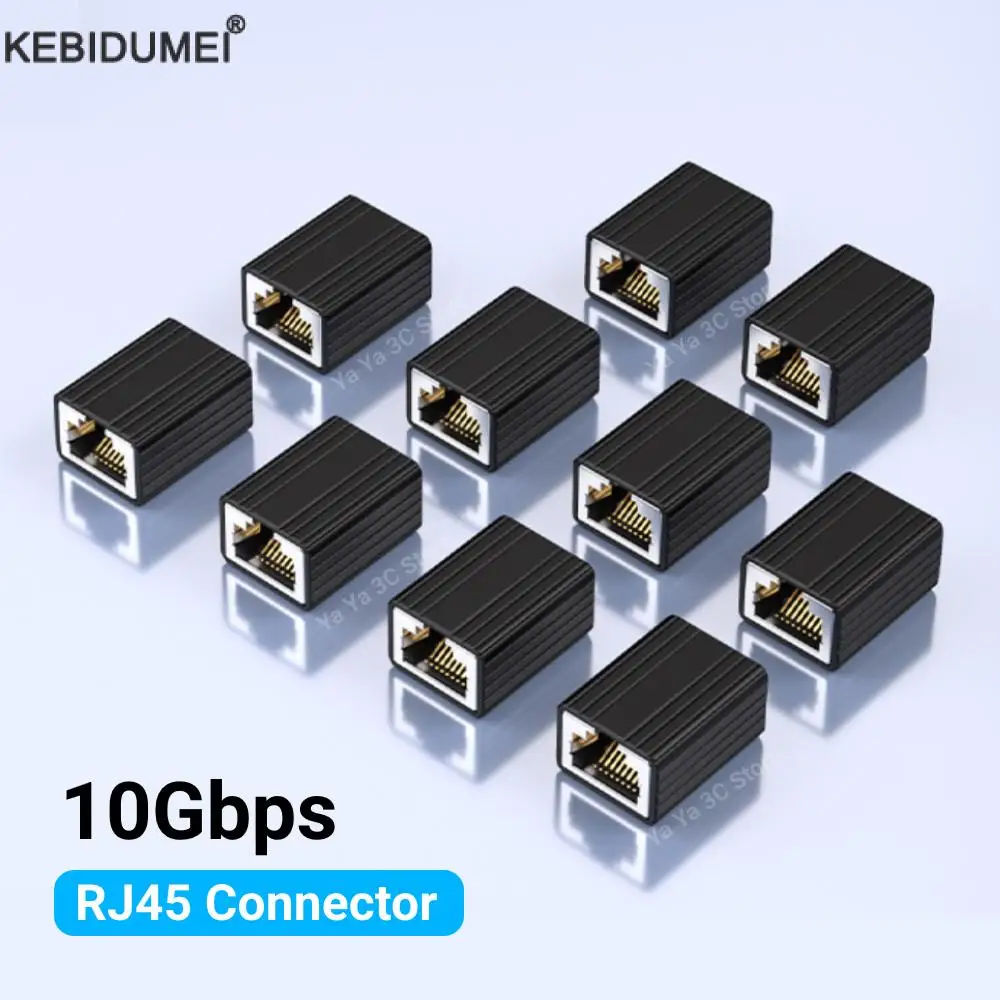 Conector RJ45 de 10Gbps, extensión de red Ethernet hembra a hembra de 10000Mbps para adaptador de Cable Ethernet Cat8 Cat7 Cat6