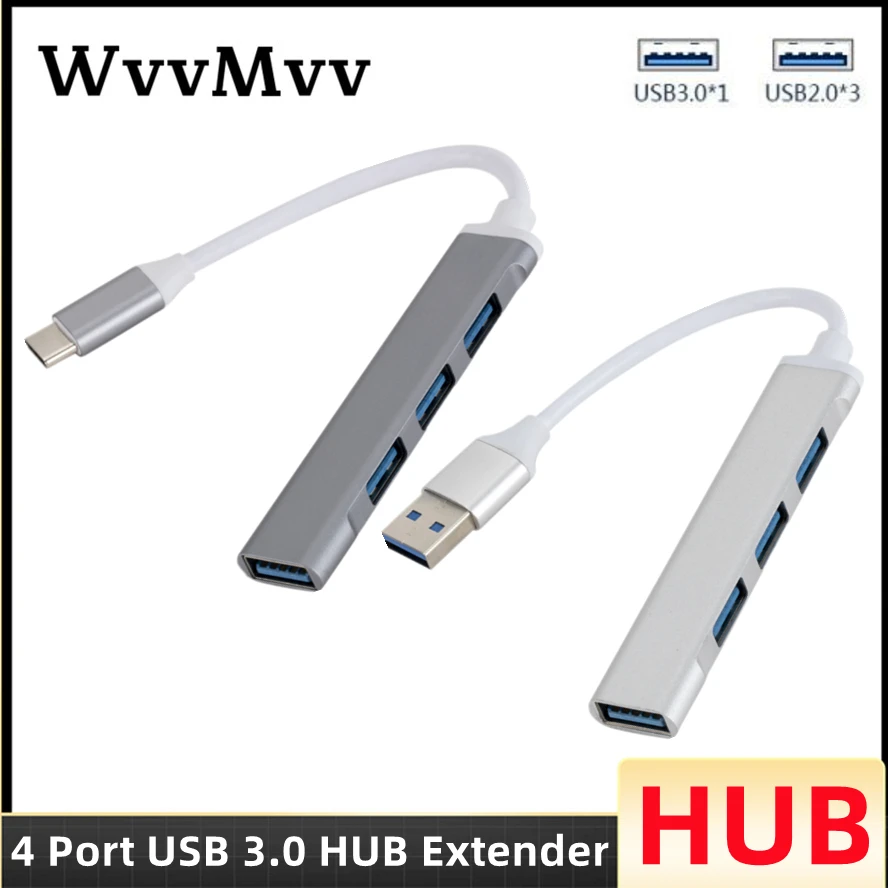 Tipo C USB C HUB 3,0 adaptador multidivisor de 4 puertos de alta velocidad OTG para Lenovo HUAWEI Xiaomi Macbook Pro 15 Air Pro Accesorios