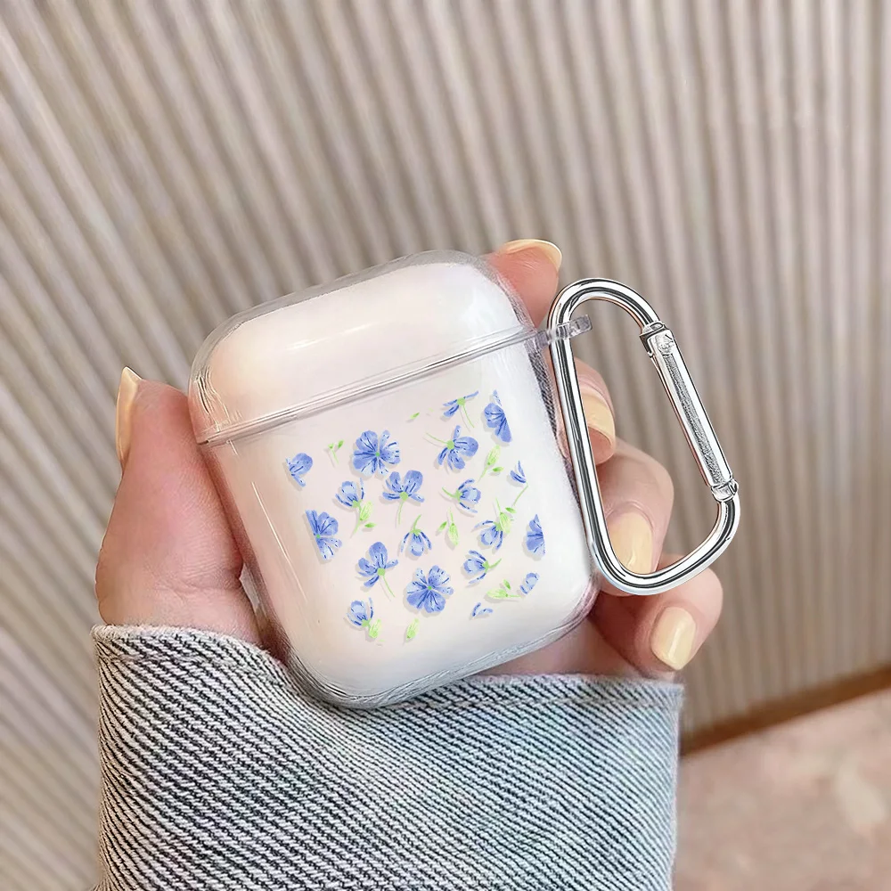 Funda para auriculares con lazo y flores para Apple Air Pods 4 Pro 3 2 1, funda para auriculares Bluetooth para Airpods Pro3, carcasa a prueba de golpes con gancho - imagen 2