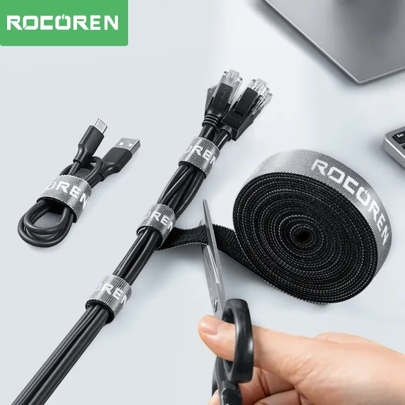 Rocoren-organizador de cables, enrollador de cables USB, Protector de cargador para teléfono, ratón, auriculares, soporte de Cable de protección