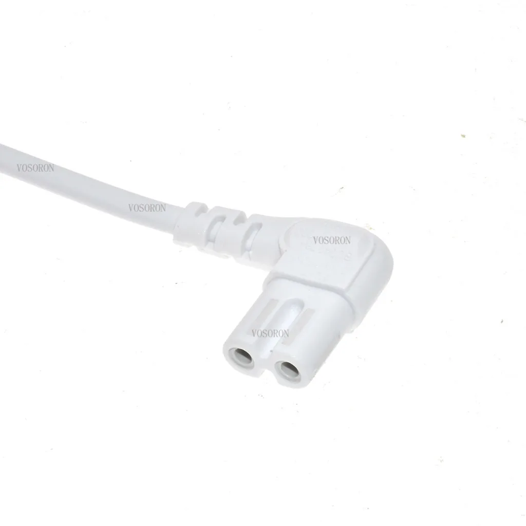Blanco UE Euporean enchufe de 2 clavijas a IEC320 C7 figura 8 ángulo adaptador Cable de extensión de alimentación para Samsung Philips Sony LED TV - imagen 5
