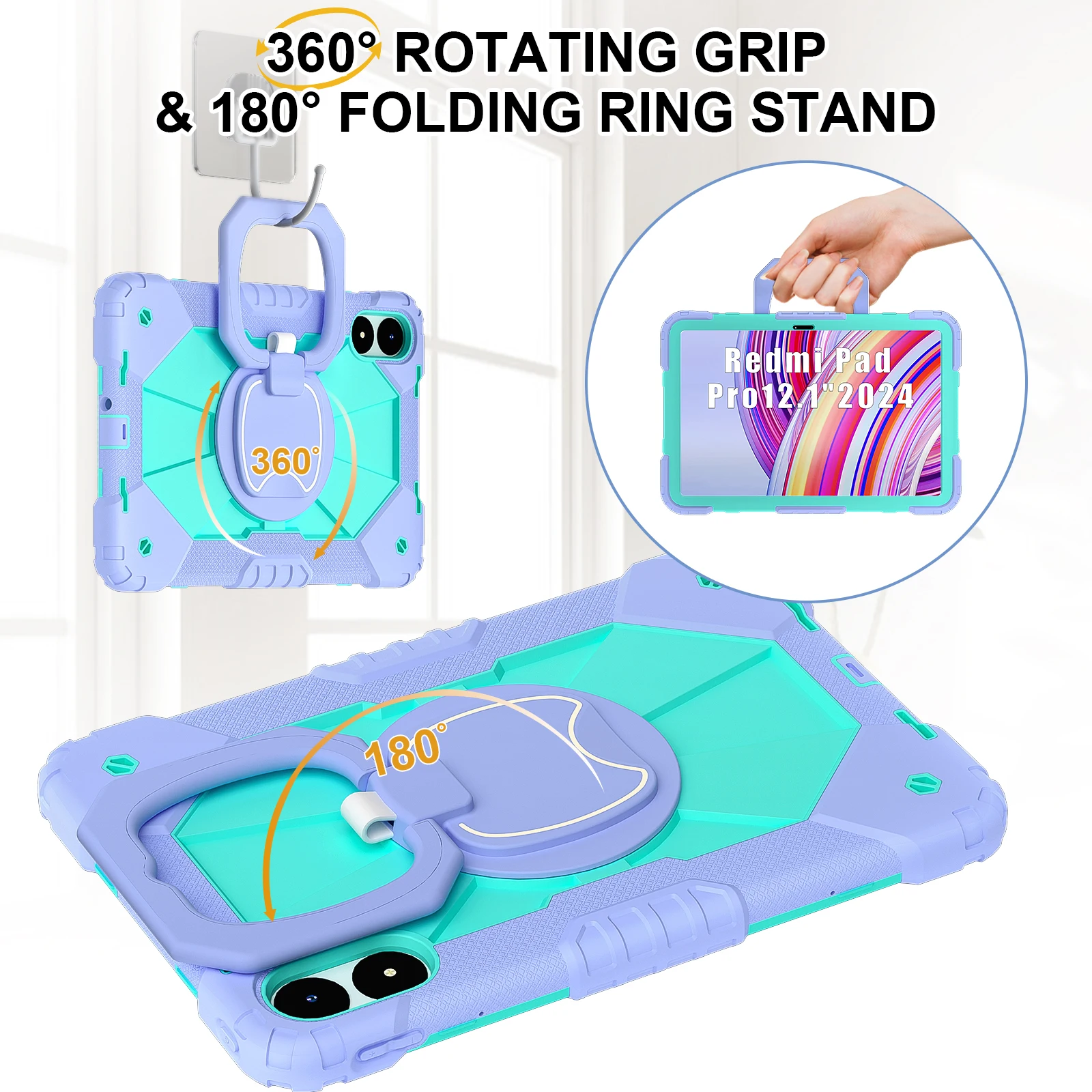 Funda para niños para Xiaomi POCO Pad 12,1, funda para Redmi Pad 2 11 Pro 12,1 SE 8,7 mi Pad 7 8 Pro 11,2 con mango y correa para el hombro - imagen 5