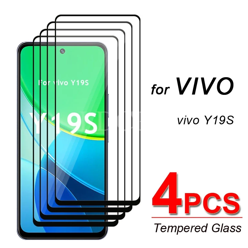 4 Uds para vivo Y19S vidrio vivo Y19S vidrio templado HD Flim pegamento completo Protector de pantalla película vivo Y19S vidrio