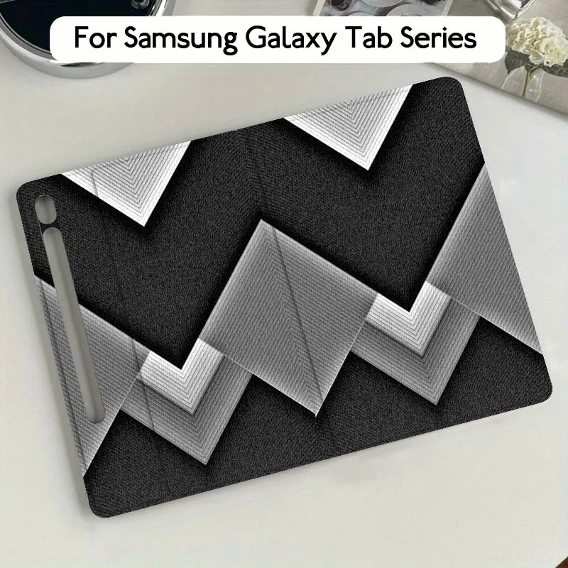 Impresión geométrica de rejilla metálica para Samsung Galaxy Tab S7 S8 S9 S10 11 12,4 13,1 FE Plus Lite pulgadas funda para tableta - imagen 2