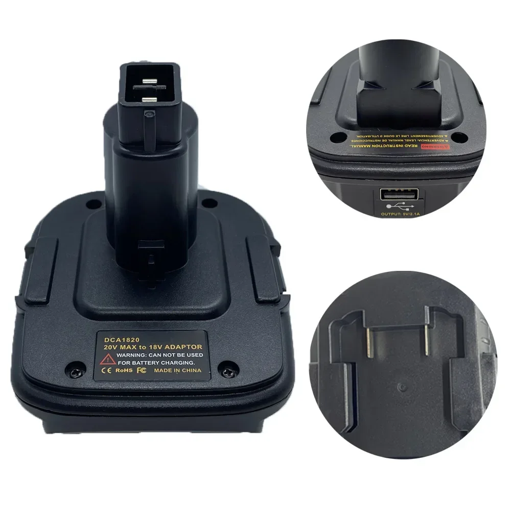 Adaptador de batería DCA1820, repuesto portátil para adaptador convertidor de batería Dewalt, herramientas de cargador profesional de iones de litio de 18V-20V - imagen 3