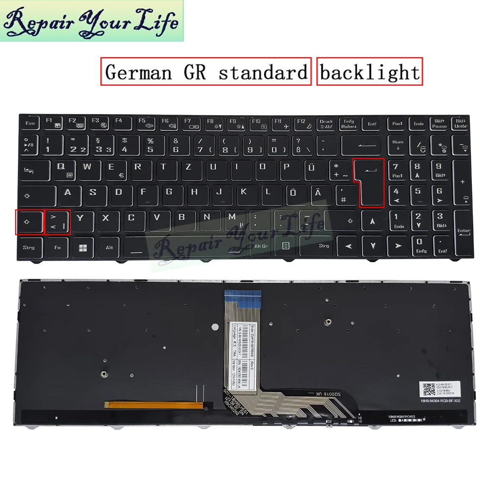 PT-BR Reino Unido Brasil alemán italiano francés teclado retroiluminado para Medion Erazer Crawler E10 E25 P20 NP70PNP-M MD61861 MD62364 MD62449 - imagen 2