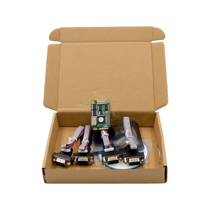 Tarjeta serie Mini PCI-E con conectores DB9