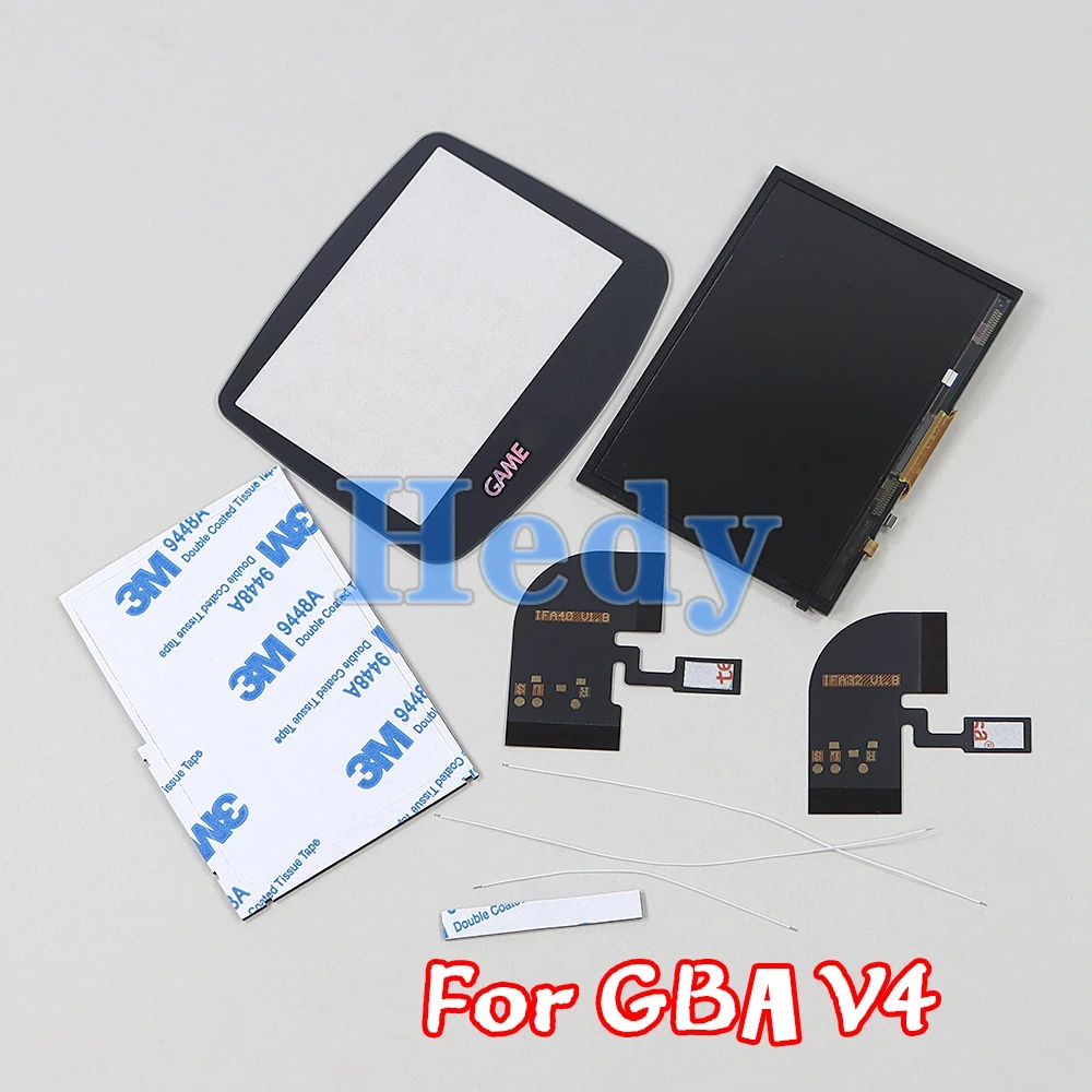 8 juegos de niveles de alto brillo V4.0 pantalla IPS de punto a punto para pantalla de retroiluminación de repuesto de consola Nintendo GBA V4