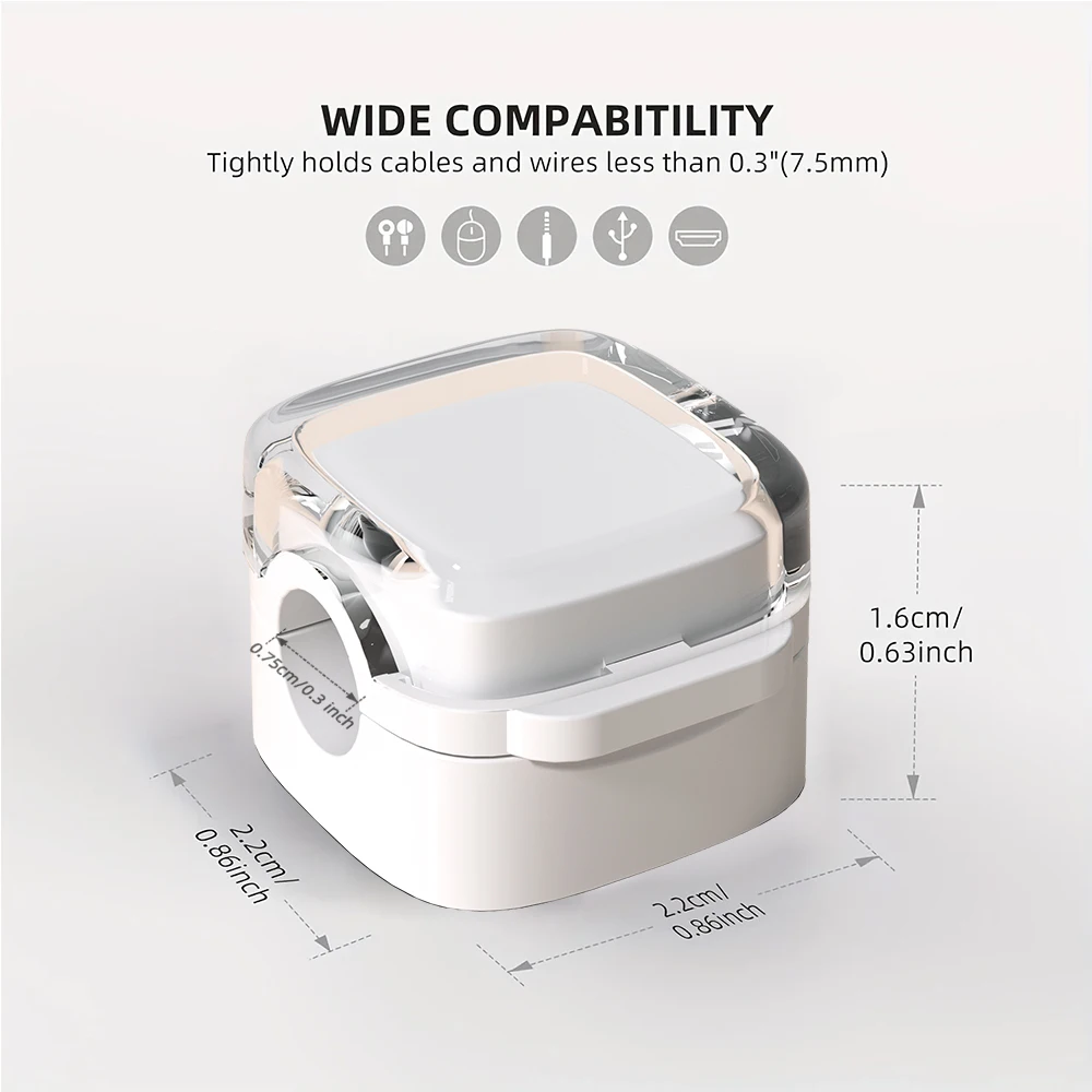 NNBILI colorido 6 uds Clips de Cable magnéticos soporte de Cable ajustable suave debajo del escritorio gestión de cables organizador de Cables - imagen 2