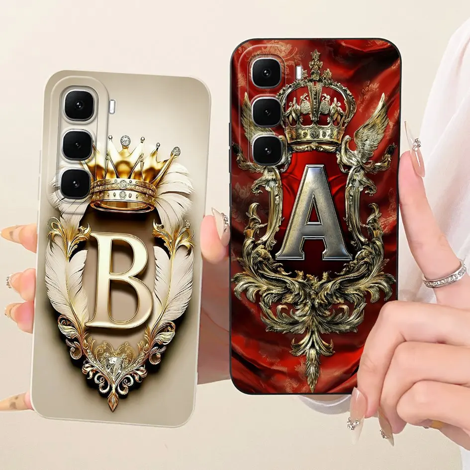 Para Infinix Hot 60 Pro funda Hot 60 Pro Plus cubierta Retro letra corona funda protectora de silicona suave para Hot 60 60i 4G Hot60 Capa - imagen 2